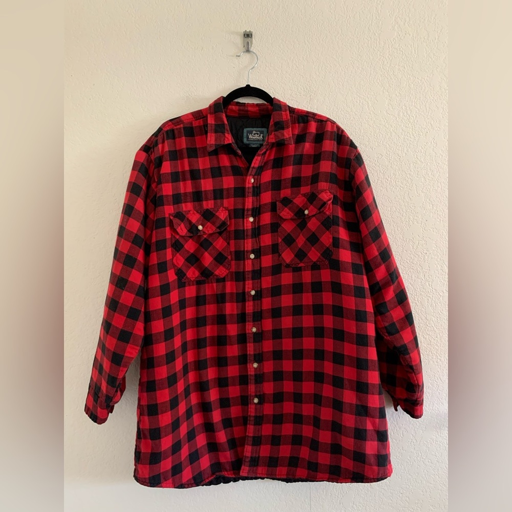 Woolrich Men’s  Tarta Flannel Checked Button Up Jacket Shirt Shacket Sz XL